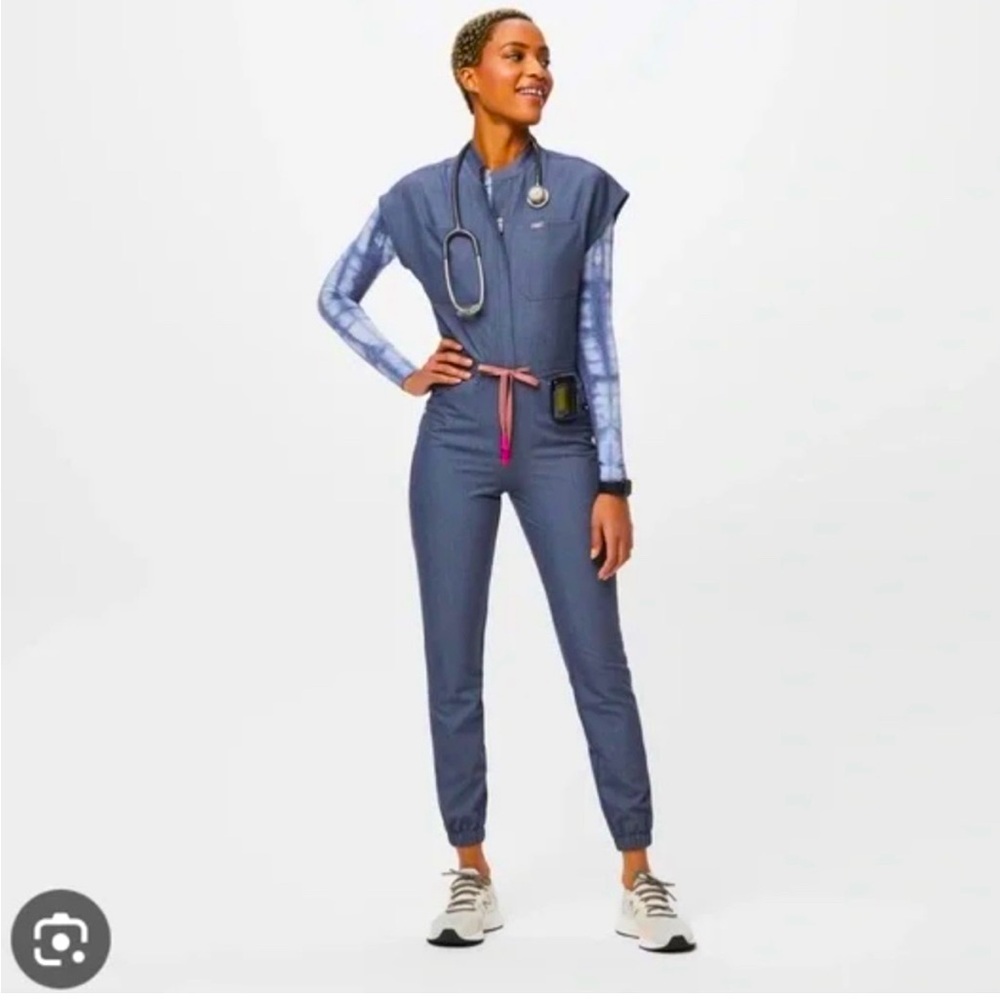 FIGS Rafaela Cargo ScrubJumpsuit - Denim